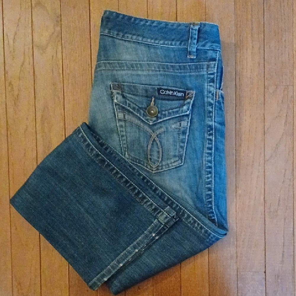 Calvin Klein Blue Straight Leg Jeans with Classic Denim Wash